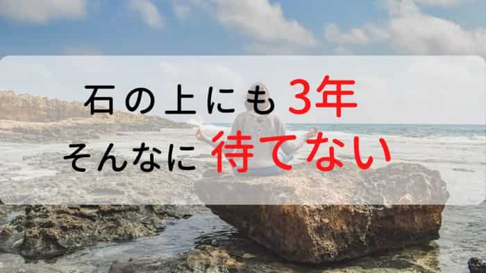 石の上にも三年は古い