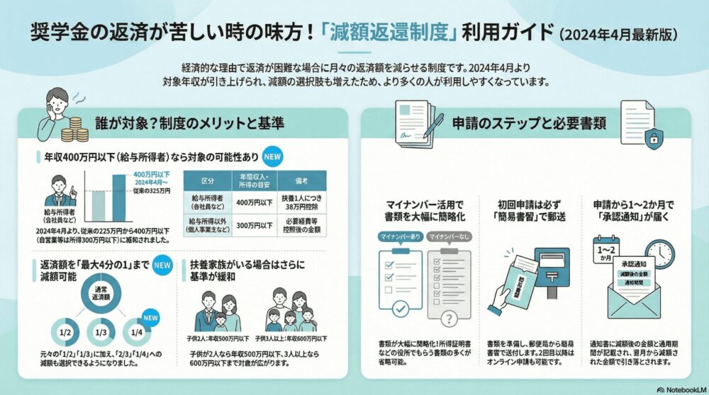 奨学金減額返還の流れ