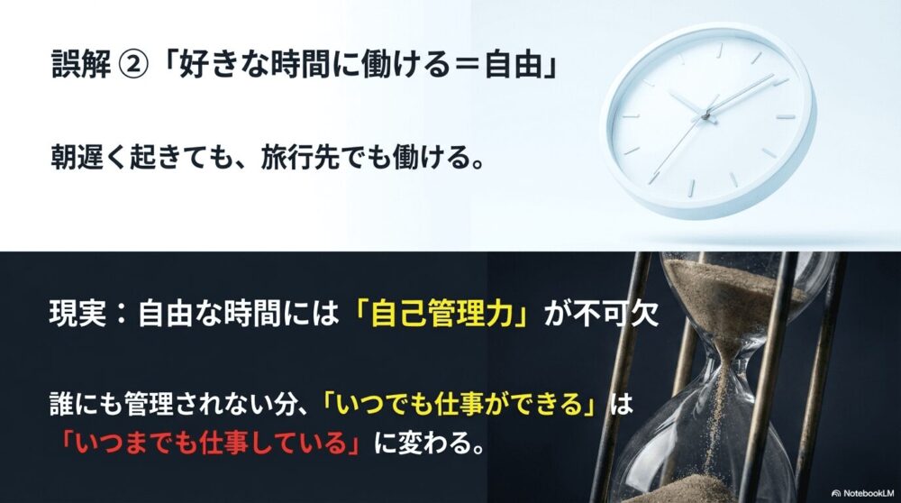 「フリーランスは好きな時間に働ける＝自由」は誤解