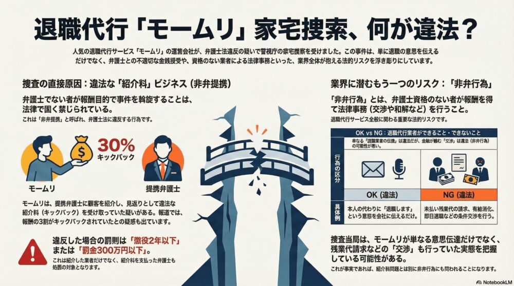 退職代行モームリの家宅捜索まとめ