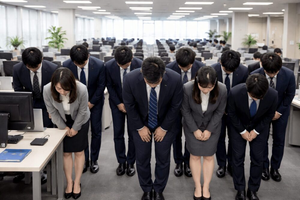 あいさつする人たち