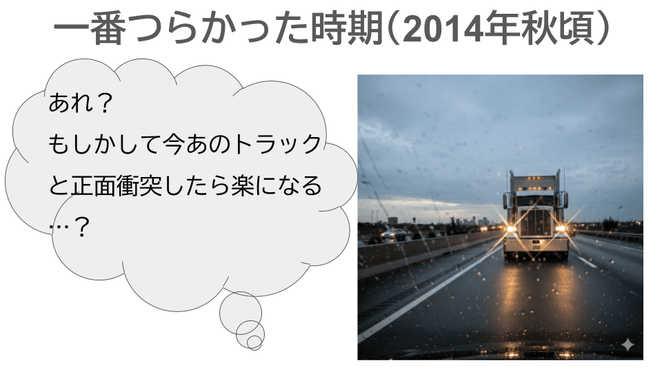 一番つらい時期は希死念慮もあった
