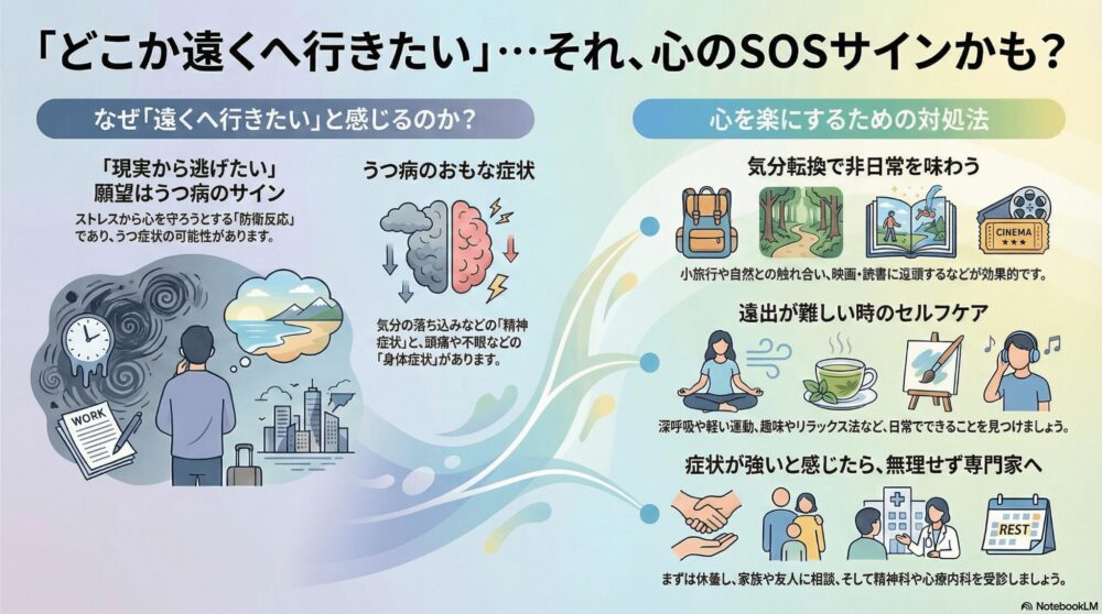 人は強いストレスを感じるとどこか遠くへ行きたくなる