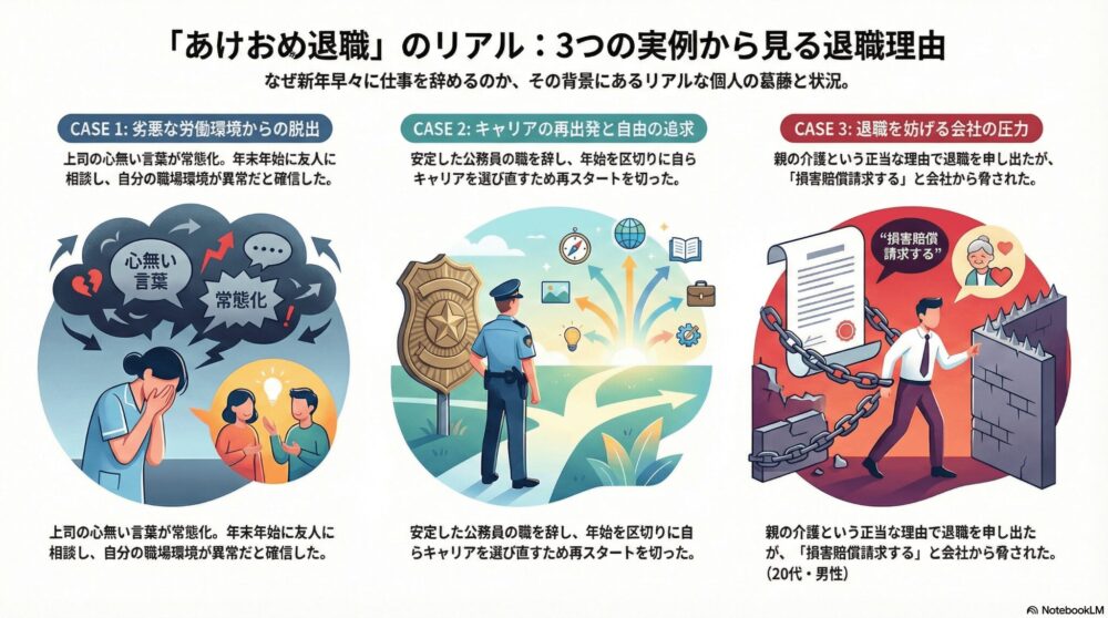「あけおめ退職」のリアル：3つのケーススタディ