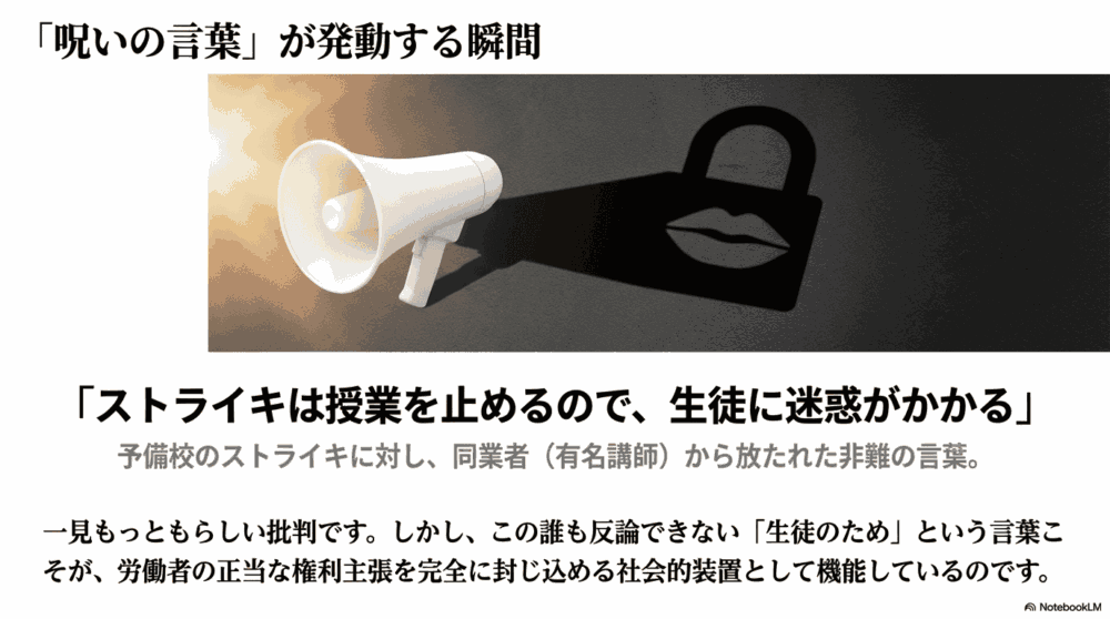 パターン②：予備校の不安定な雇用と正当な権利への圧力
