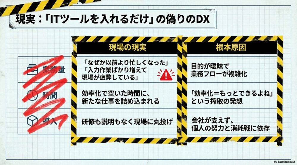 現場が壊れるDXの典型パターン
