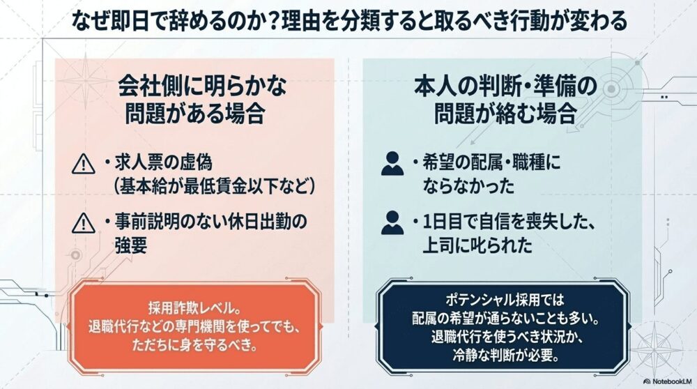 なぜ新卒は入社初日に辞めるのか｜理由を分類すると見えてくること