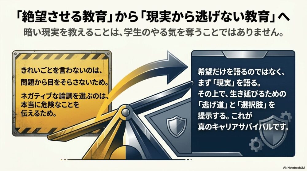 「絶望させる教育」ではなく「現実から逃げない教育」