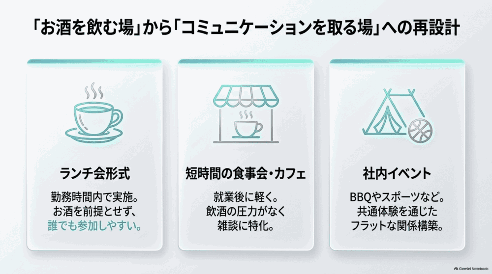 飲み会に代わる形を変えたコミュニケーションの工夫